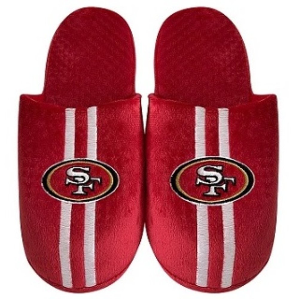 🆕🏈 SAN FRANCISCO 49ERS TEAM STRIPED SLIPPERS - MEN - NFL - 4 SIZES